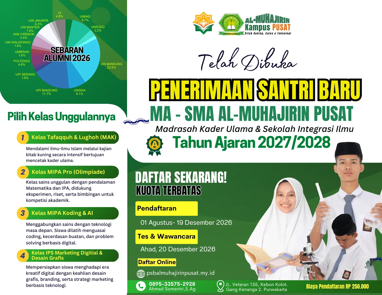 Brosur halaman 1 - Pendaftaran dan kelas unggulan